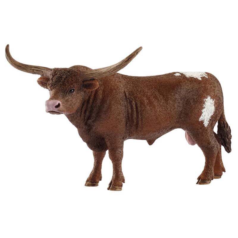 Schleich Farm World Texas Longhorn Bull Toy Brown/White, Pack of 5