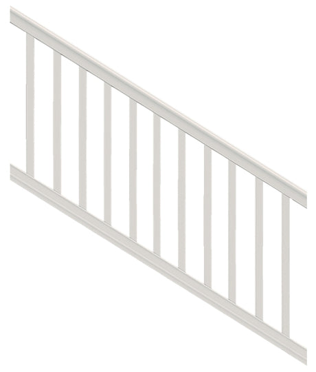Xpanse Premier 73012466 Stair Rail Kit with Baluster, 6 ft L Actual, Square Profile, Polymer, White