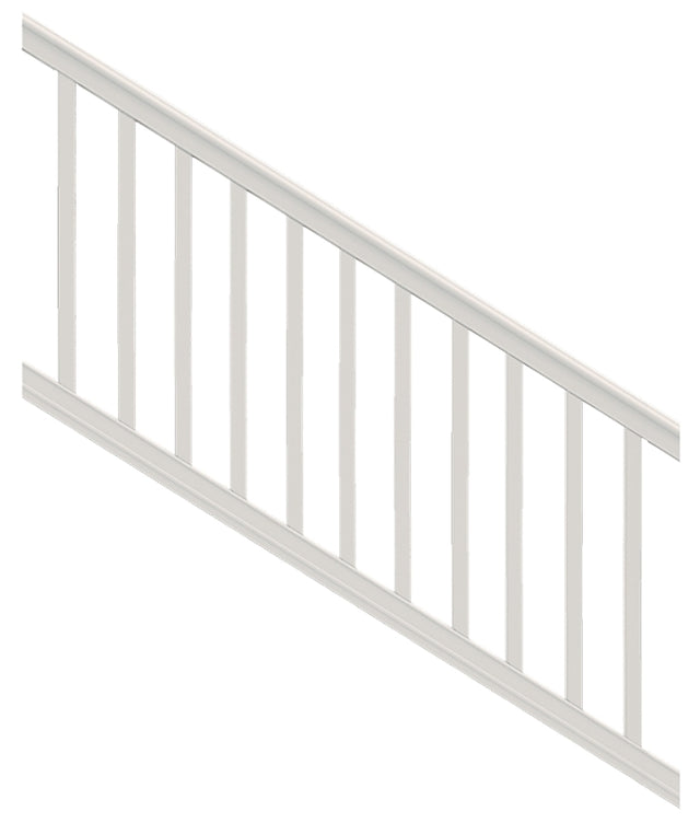 Xpanse Premier 73012466 Stair Rail Kit with Baluster, 6 ft L Actual, Square Profile, Polymer, White