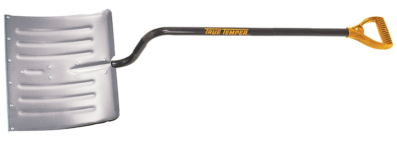 True Temper 1641200 Snow Shovel, 18 in W Blade, 14-1/2 in L Blade, Aluminum Blade, Steel Handle, 52 in OAL, Blue