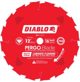 Diablo D1216LF Circular Saw Blade, 12 in Dia, 1 in Arbor, 16-Teeth, Polycrystalline Diamond Cutting Edge