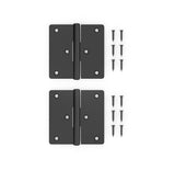 National Hardware N166-024 Modern Square Gate Hinge, Steel, Black, Tapping Screws Mounting