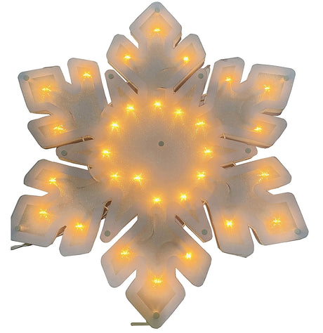 Santas Forest 36838 Snowflake Window Decal, Internal Light/Music: Internal Light, Pack of 12