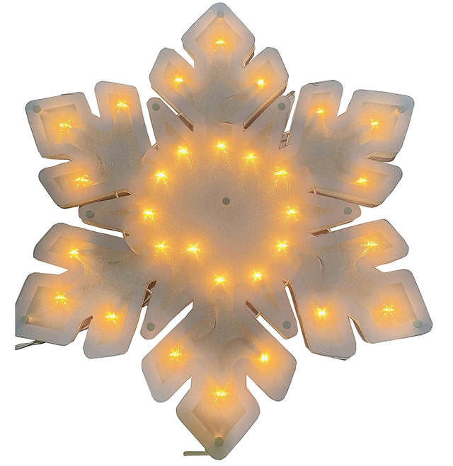 Santas Forest 36838 Snowflake Window Decal, Internal Light/Music: Internal Light, Pack of 12
