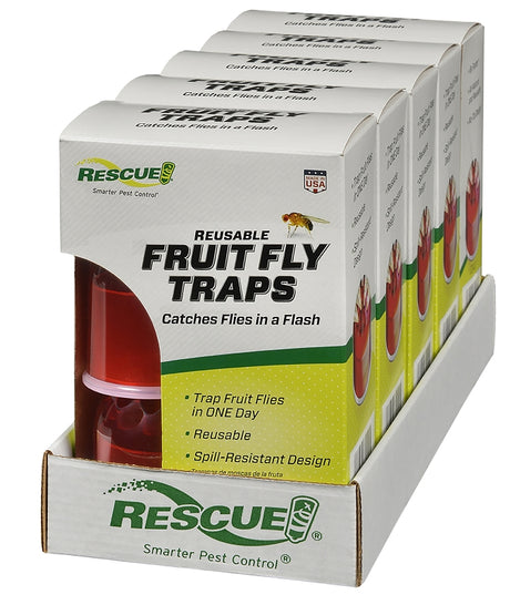 Rescue FFTR2-BB4 Reusable Fruit Fly Trap, Liquid, Pack