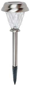 Boston Harbor 26091 Solar Stake Light w/WTR GLS LENS, NI-Mh Battery, AA Battery, 1-Lamp, Stainless Steel