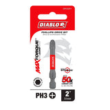 Diablo DPH32P1 Screwdriver Insert Bit, #3 Drive, Phillips Drive, 2 in L, 1/PK