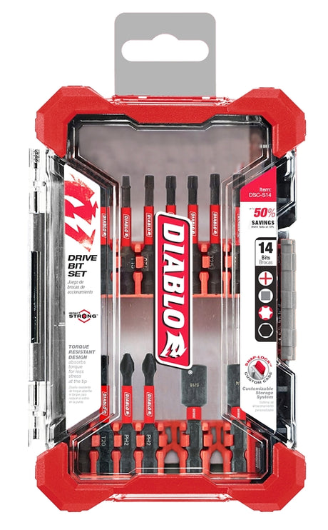 Diablo DSC-S14 Screwdriver Bit Set, 14-Piece