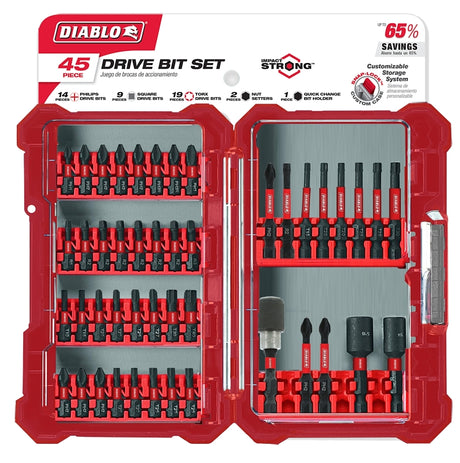 Diablo DSC-S45 Screwdriver Bit Set, 45-Piece