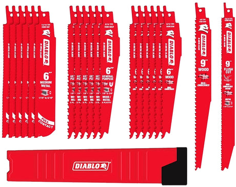 Diablo DS0020SPC2 Reciprocating Saw Blade Set, 20-Piece, Bi-Metal, Red