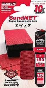 Diablo DND234150S10N Hand Sander Refill Sheet, 2-3/4 in L, 5 in W, 150 Grit, Ceramic Abrasive