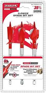 Diablo Demo Demon DSPD4910-S3 Spade Bit Set, 3-Piece, HSS