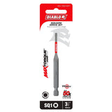 Diablo DSQ135P1 Drive Bit, #1 Drive, Square Drive, 1/4 in Shank, Hex Shank, 3-1/2 in L