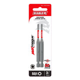 Diablo DSQ135P2 Drive Bit, #1 Drive, Square Drive, 1/4 in Shank, Hex Shank, 3-1/2 in L