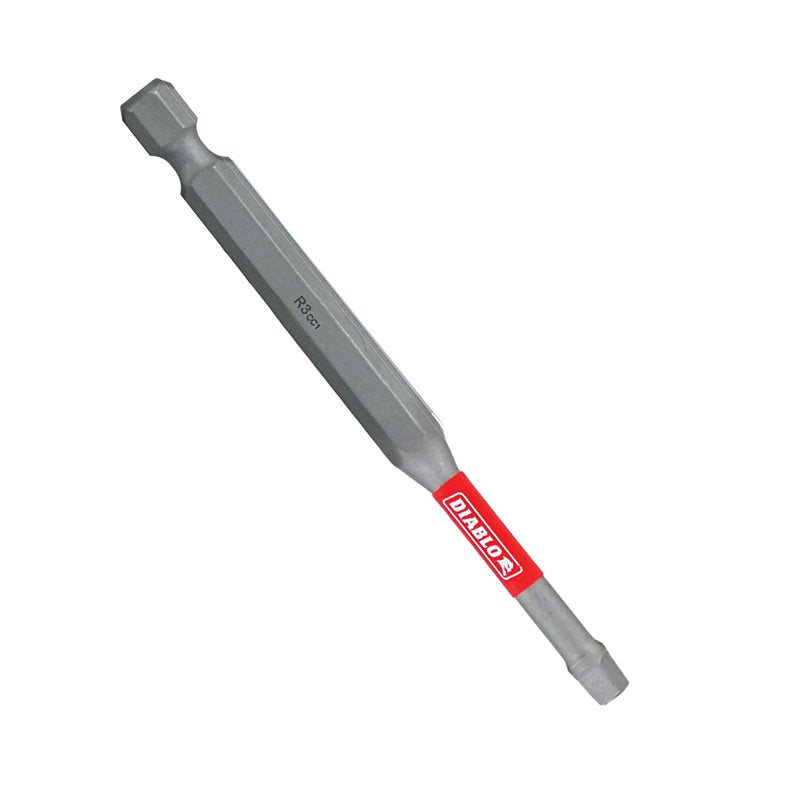 Diablo DSQ335P2 Drive Bit, #3 Drive, Square Drive, 1/4 in Shank, Hex Shank, 3-1/2 in L
