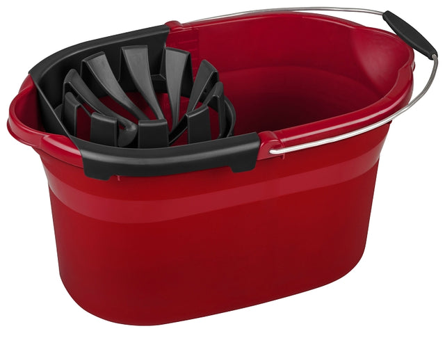 Sterilite COLORmaxx 11295804 Mop Wringer Bucket, 17-1/2 qt Capacity, Red, Pack of 4