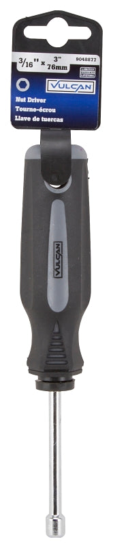 Vulcan MC-SD31 Nut Driver, 3/16 in Drive, 7 in OAL, Cushion-Grip Handle, Gray and Black Handle, 3 in L Shank