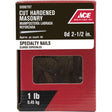 Ace 8D 2-1/2 in. Masonry Bright Steel Nail Flat Head 1 lb