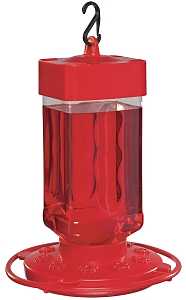 Daisy First Nature 993055-546 Bird Feeder, 32 oz, Plastic, Bright Red