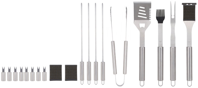 Omaha JJ18626-A BBQ Grill Set, Steel, Stainless Steel