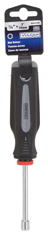 Vulcan MC-SD32 Nut Driver, 1/4 in Drive, 7 in OAL, Cushion-Grip Handle, Gray and Black Handle, 3 in L Shank