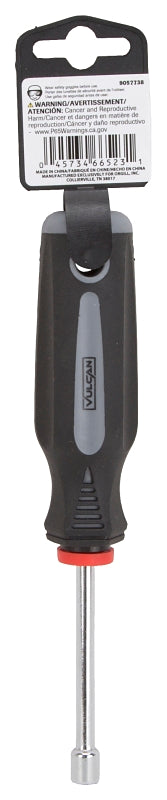 Vulcan MC-SD32 Nut Driver, 1/4 in Drive, 7 in OAL, Cushion-Grip Handle, Gray and Black Handle, 3 in L Shank