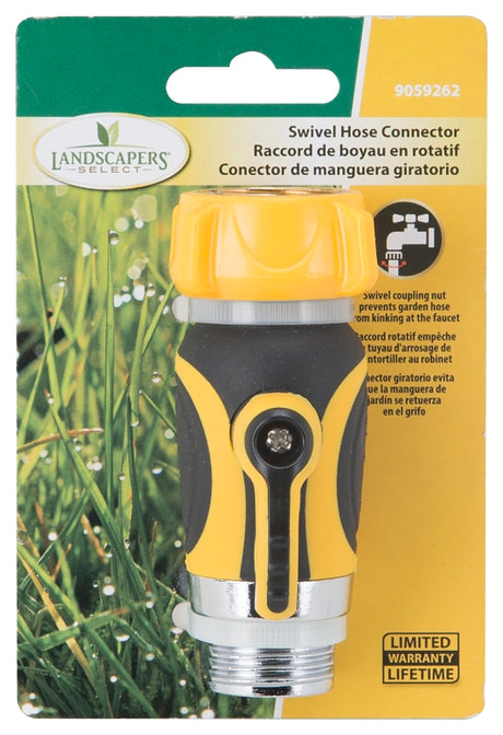 Landscapers Select YPC3 Hose Connector, 3/4 NH, Female and Male, Yellow/Black