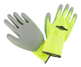 Diamondback PU6101 3-PAIR Touchscreen Hi Visibility Polyurethane Coated Palm Work Gloves, Yellow, Size: L, Pack of 12