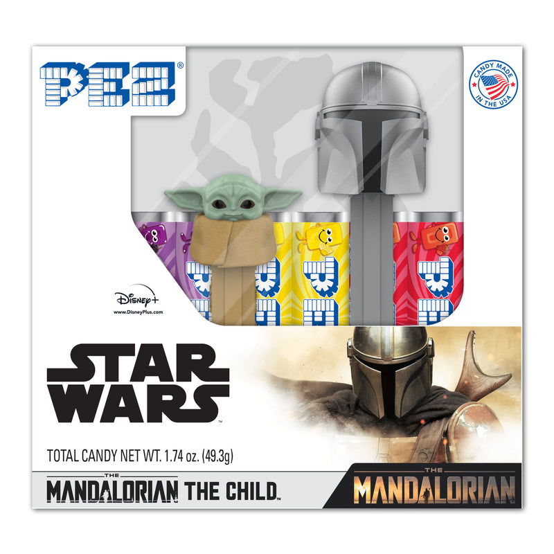 PEZ Star Wars Mandalorian Non Chocolate Candy and Dispenser 1.74 oz, Pack of 12
