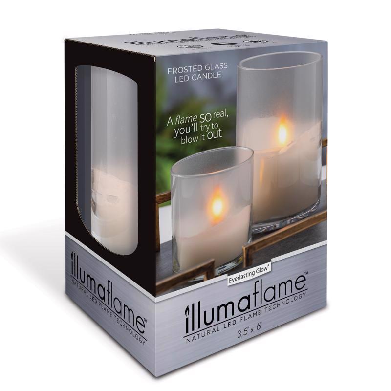 Everlasting Glow White No Scent Scent Flameless Hand Poured Candle, Pack of 6