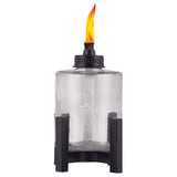 TIKI Black/Clear Glass/Metal 6.5 in. Elevated Tabletop Torch 1 pc, Pack of 6