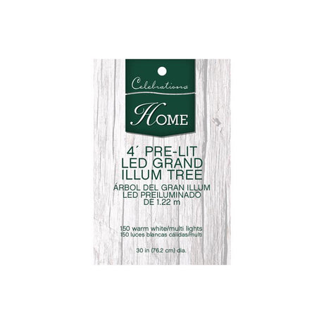 Celebrations 4 ft. Pencil LED 150 ct Grand Illum Color Changing Christmas Tree