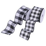 Gerson Black/White Buffalo Plaid Christmas Bow .01 in., Pack of 12