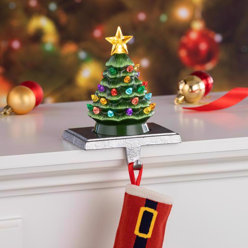 Mr. Christmas LED Green Vintage Tree Stocking Holder 6.75 in., Pack of 6