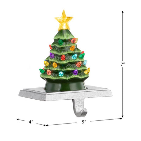 Mr. Christmas LED Green Vintage Tree Stocking Holder 6.75 in., Pack of 6