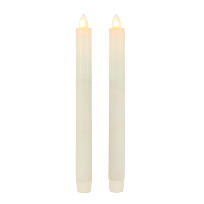 Gerson LED Bisque Aurora Flame Taper Candle 10 in., Pack of 6