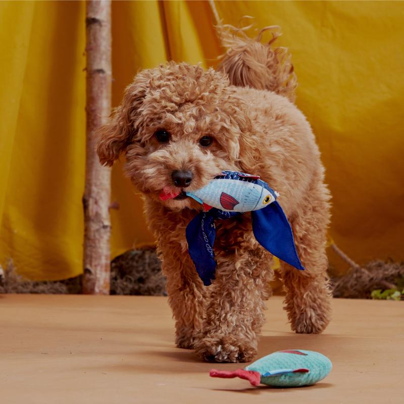Bark Blue/Red Plush Mike & Mike The Trout Twins Dog Toy 2 pk, Pack of 3
