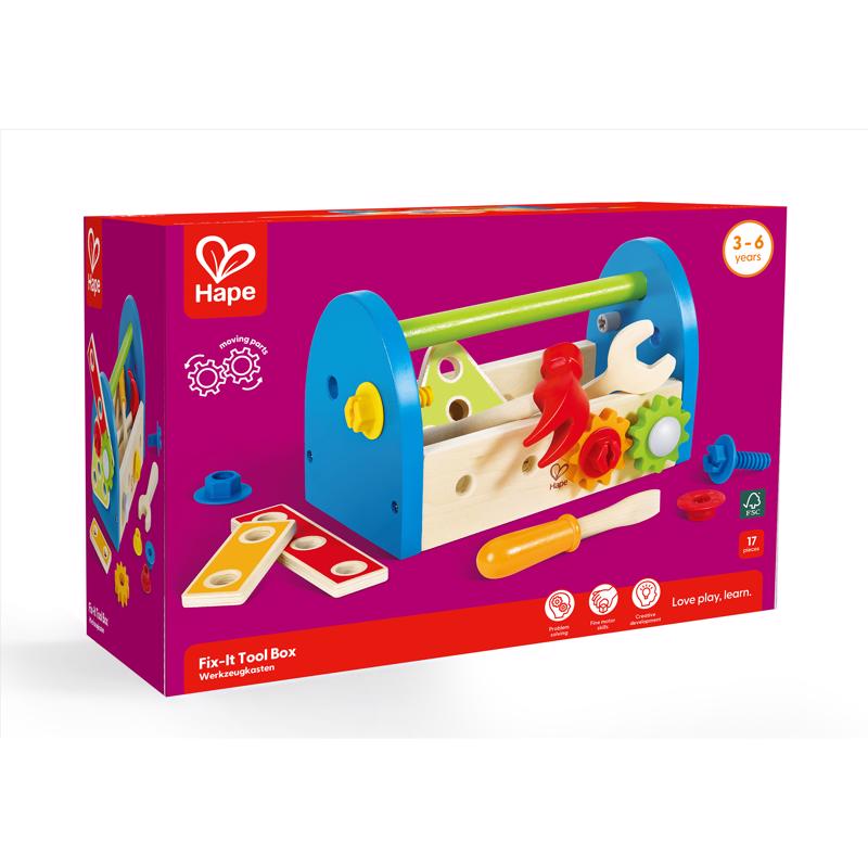 Hape Fix-It Box Multicolored 17 pc