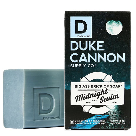 Duke Cannon BIG ASS BRICK OF SOAP Series 03MIDNIGHT1 Bar Soap, Aquatic Scent, 10 oz, Pack of 6