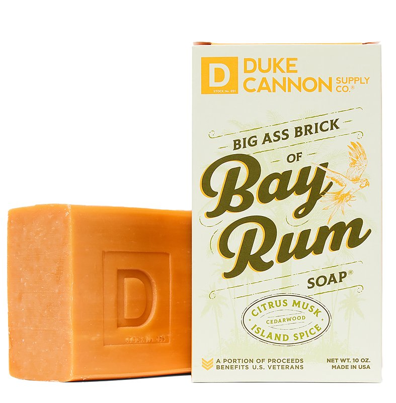 Duke Cannon 01BAYRUM Big Ass Brick of Bay Rum Soap, Bar, Cedar Wood, Citrus Musk, Island Spices, 10 oz, Pack of 6