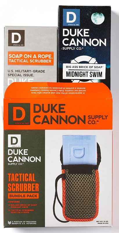 Duke Cannon MIDNITACTBUNDLE Tactical Scrubber and Soap Bundle, Pack of 6