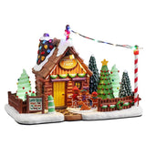 Lemax LED Multicolored Lou's Tree Farm Christmas Village 6 in., Pack of 8