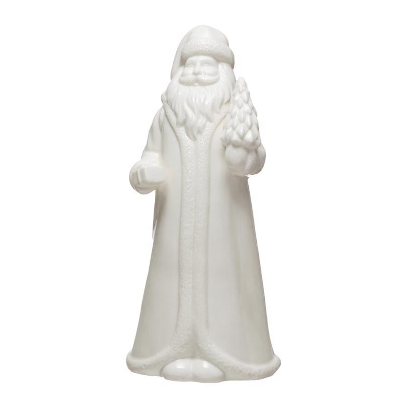 Creative Co-Op White Santa Claus Figurine 10 in., Pack of 6
