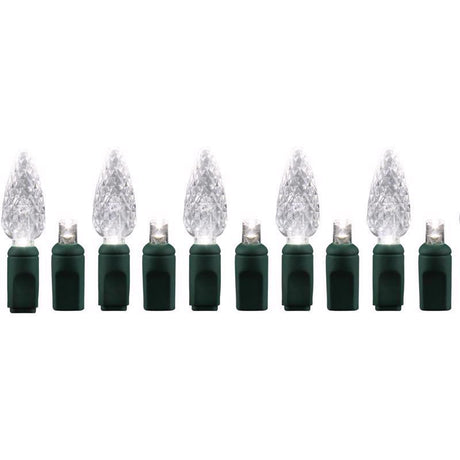 Celebrations Platinum LED C6 Pure White Duet 50 ct String Christmas Lights 25 ft.