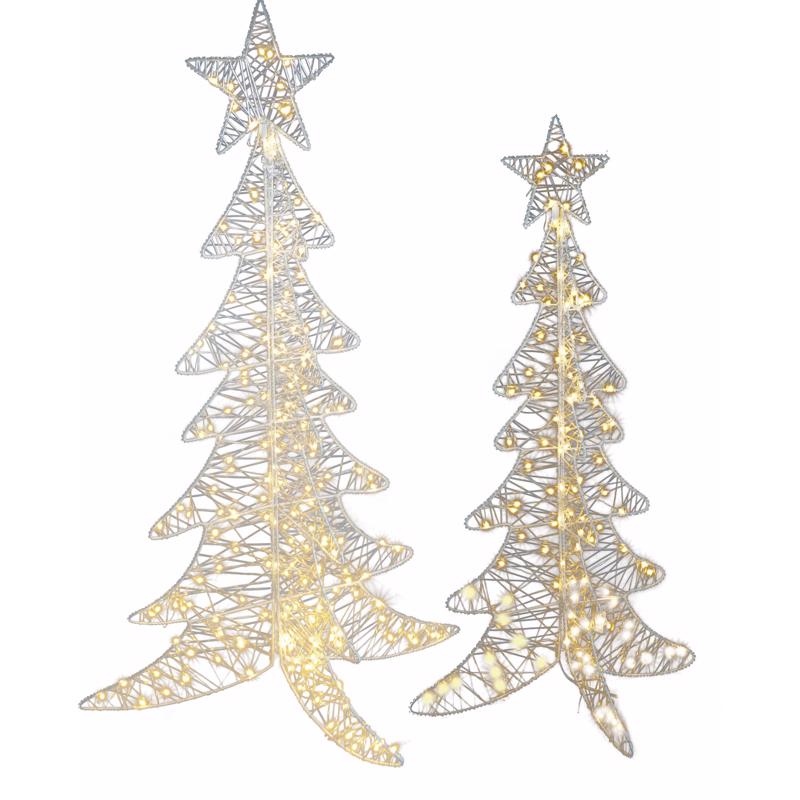 Sienna LED Warm White Trees 4 ft. and 5 ft. Yard Decor