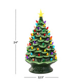 Mr. Christmas LED Green Nostalgic Ceramic Christmas Tree 24 in.