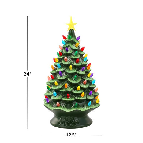 Mr. Christmas LED Green Nostalgic Ceramic Christmas Tree 24 in.