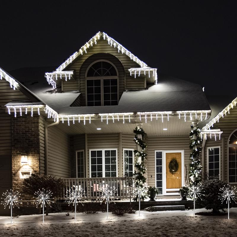 Celebrations LED Pure White Silver Radiant Blast 16 in. Pathway Decor