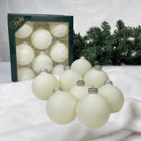 Christmas by Krebs Classic White Velvet Ball Ornaments 3 in., Pack of 12