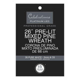 Celebrations Platinum 26 in. D LED Prelit Pure White Pine Wreath, Pack of 4